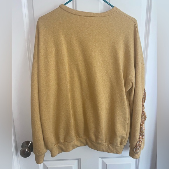 Easel Yellow Sweatshirt With Multi Colored Ruffle Size M - Picture 4 of 4